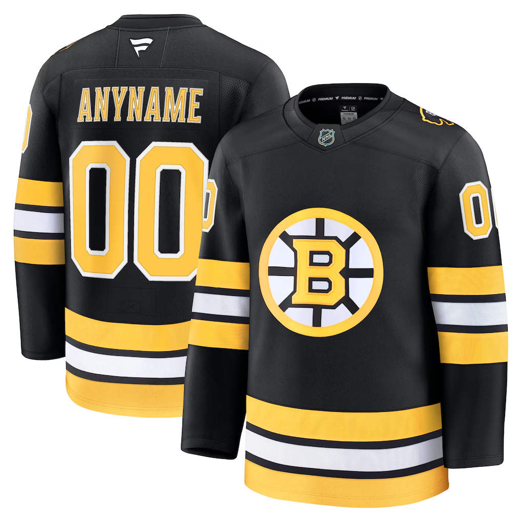 Men's Boston Bruins  Black Home Premium Custom Jersey