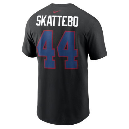 Men's New York Giants Cam Skattebo Nike Black Name & Number T-Shirt