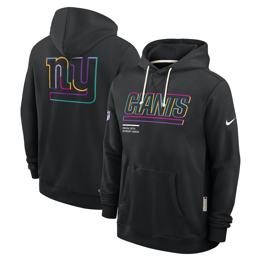 Men's New York Giants Nike Black 2025 NFL Crucial Catch Sideline Standard Issue Dri-FIT Hoodie