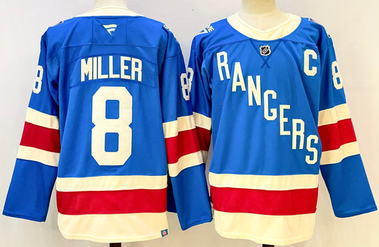 Men's New York Rangers J.T. Miller Fanatics #8 Blue Centennial Breakaway Jersey