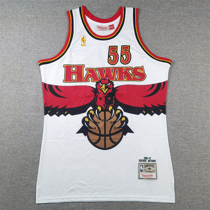 Atlanta Hawks Dikembe Mutombo 1996-97 #55 Throwback - Embroidered Jersey