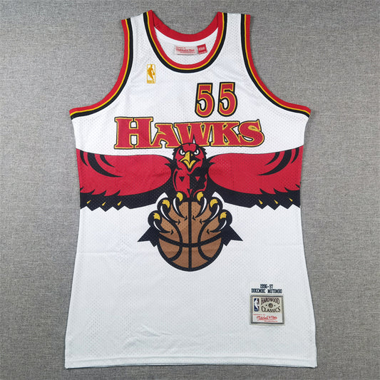 Atlanta Hawks Dikembe Mutombo 1996-97 #55 Throwback - Embroidered Jersey