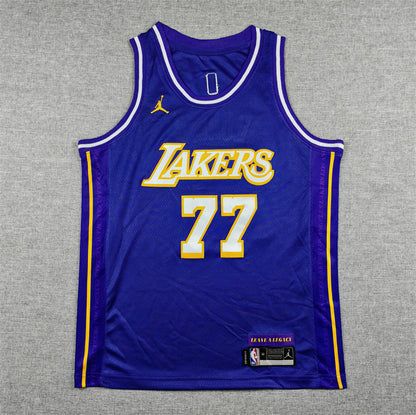 Youth Luka Dončić Los Angeles Lakers #77  Embroidered  Jersey