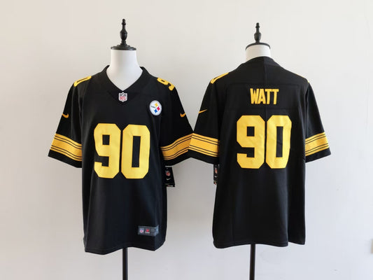 Men's Pittsburgh Steelers T.J. Watt Nike Jersey -  Black-yellow numbers