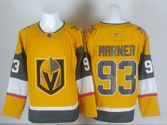 Men's Vegas Golden Knights Mitch Marner #93 Gold Home Premium Jersey