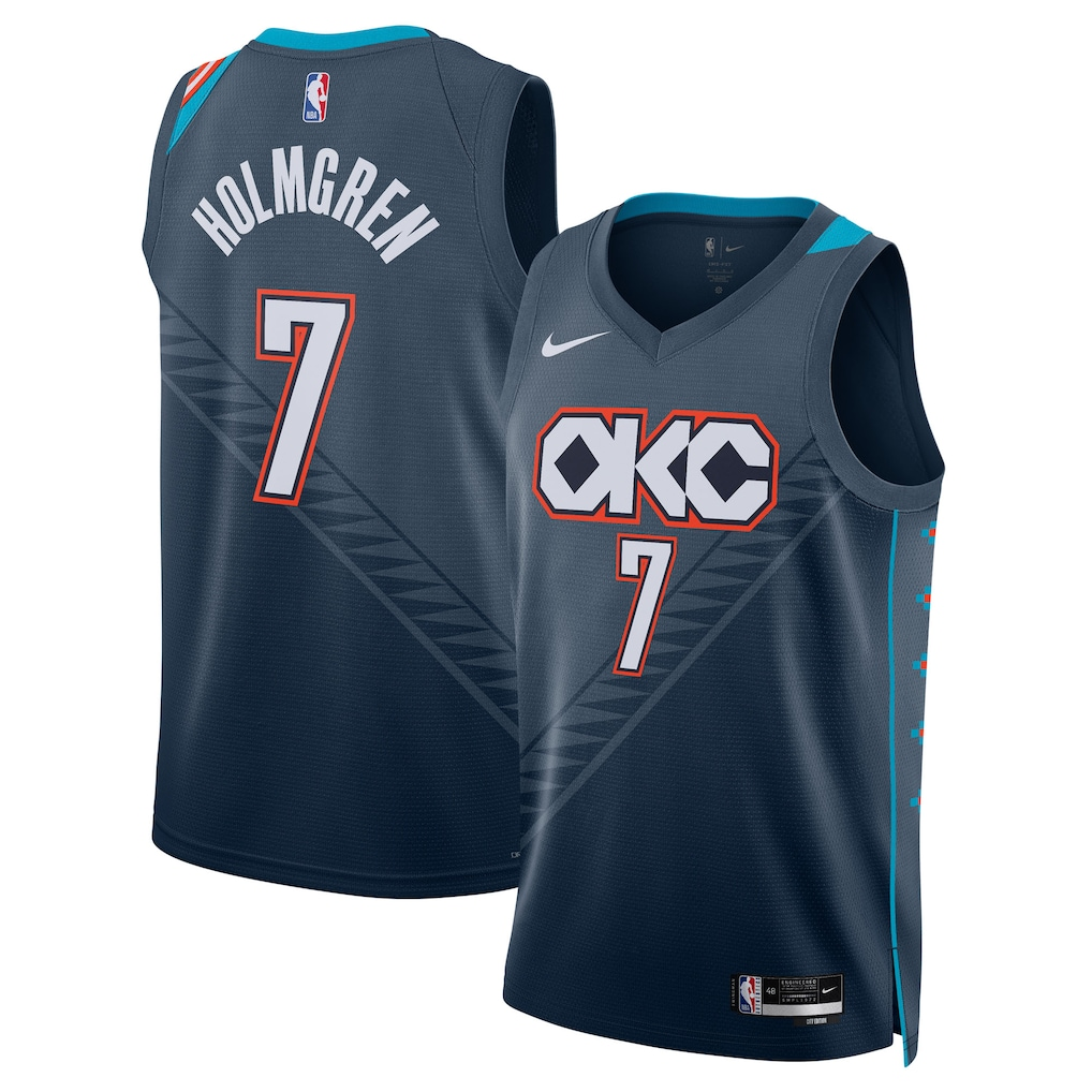 Oklahoma City Thunder Chet Holmgren Nike Navy 2025/26 Swingman Jersey - City Edition
