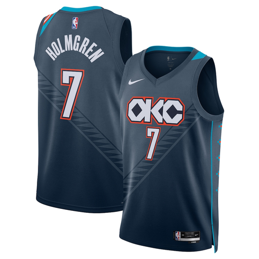 Oklahoma City Thunder Chet Holmgren Nike Navy 2025/26 Swingman Jersey - City Edition