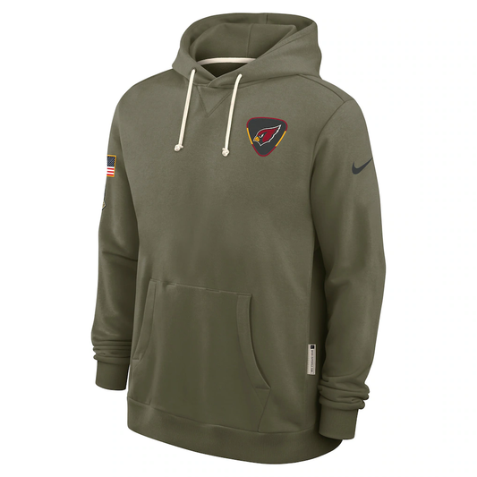 Men's Arizona Cardinals Nike Olive 2025 Salute to Service Sideline Standard Issue Dri-FIT Hoodie