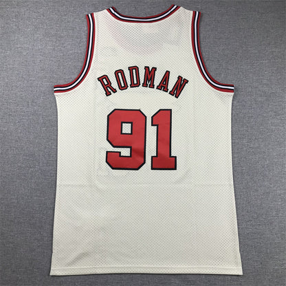 Chicago Bulls Dennis Rodman #91 Throwback-Embroidered Jersey