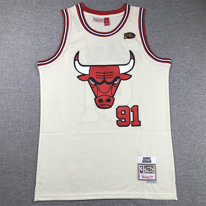 Chicago Bulls Dennis Rodman #91 Throwback-Embroidered Jersey