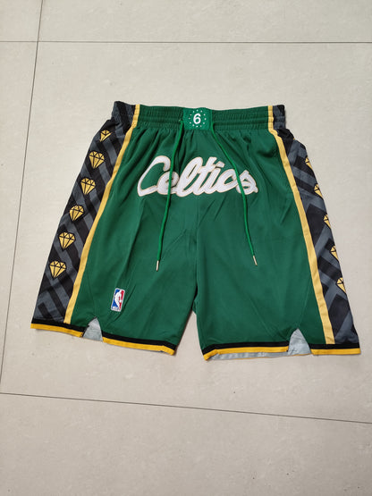 JUST DON Boston Celtics White Pocket Shorts