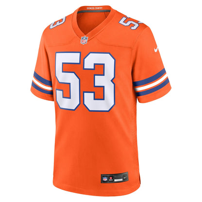 Randy Gradishar Denver Broncos Nike Mile High Collection 1977 Throwback Retired   Game Jersey - Orange