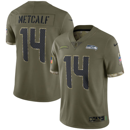 DK Metcalf Seattle Seahawks Nike 2022 Salute To Service Limited Jersey - Olive