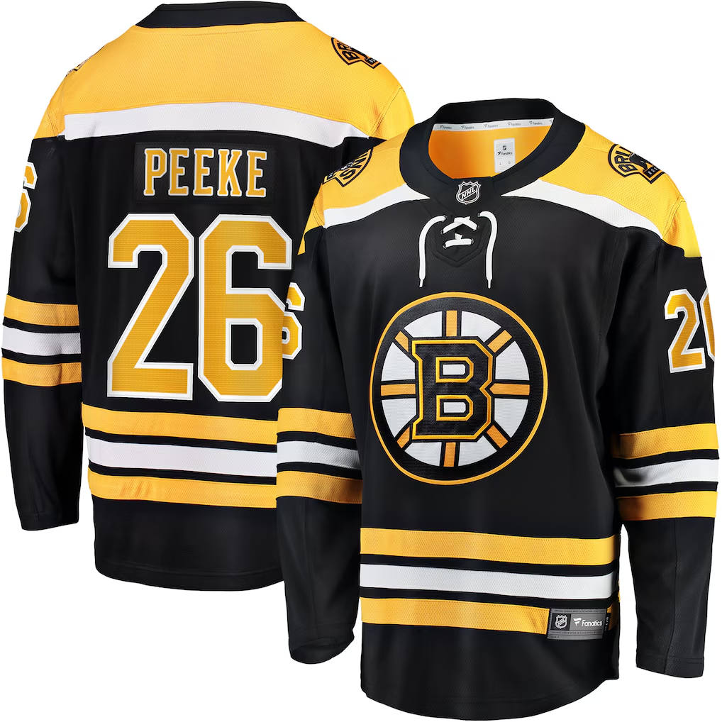 Men's Boston Bruins Andrew Peeke #26  Black Home Breakaway Jersey