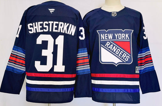 Men's New York Rangers Igor Shesterkin #31 Fanatics Navy Breakaway Jersey