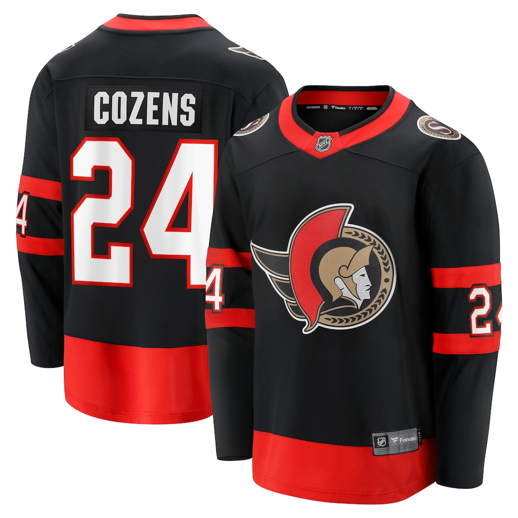 Men's Ottawa Senators Dylan Cozens #24 Black Home Breakaway Jersey
