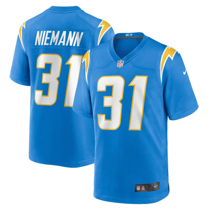 Nick Niemann Los Angeles Chargers Nike Game   Jersey - Powder Blue