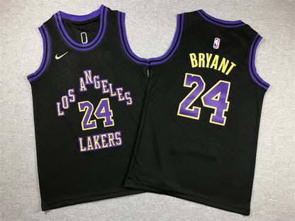 Youth Kobe Bryant Los Angeles Lakers #24 City Edition Embroidered  Jersey