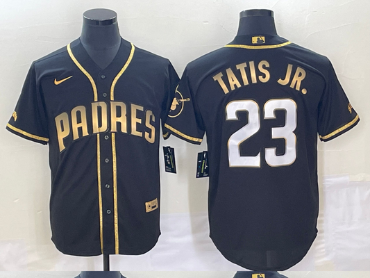Men's San Diego Padres Fernando Tatis Jr. #23 Black Game Stitched Jersey