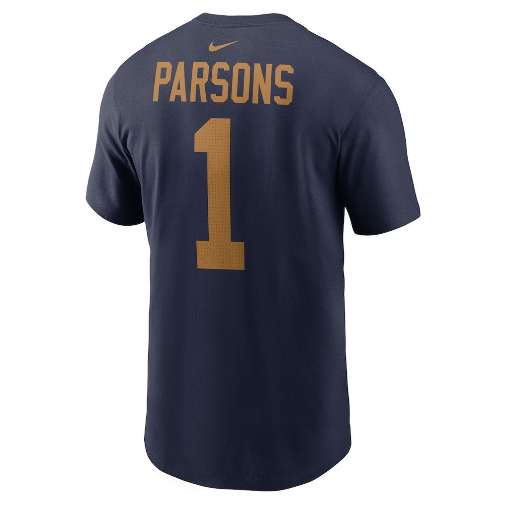 Men's Green Bay Packers Micah Parsons Nike Navy The 1923 Classic Name & Number T-Shirt