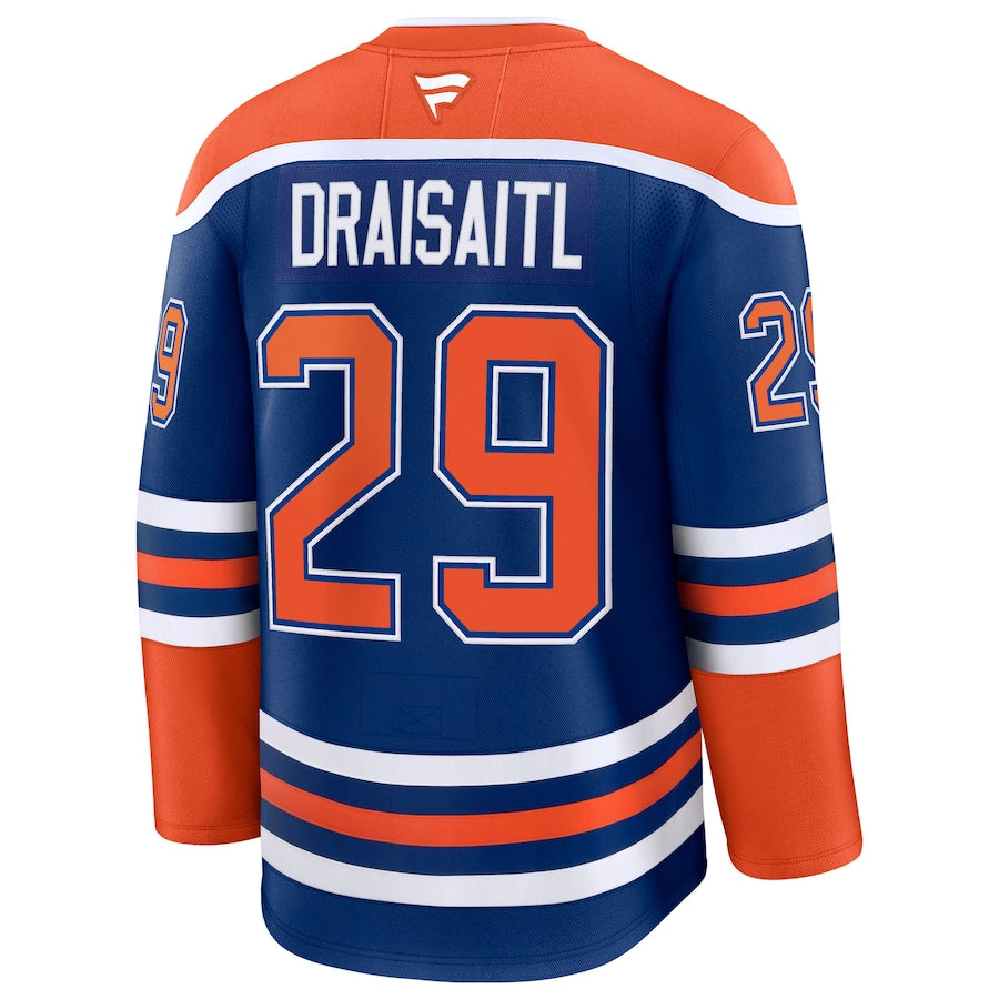 Men's Edmonton Oilers Leon Draisaitl Fanatics Royal 2025 Stanley Cup Final Home Premium Jersey