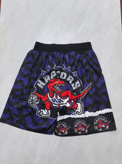Toronto Raptors purple heat transfer pocket shorts