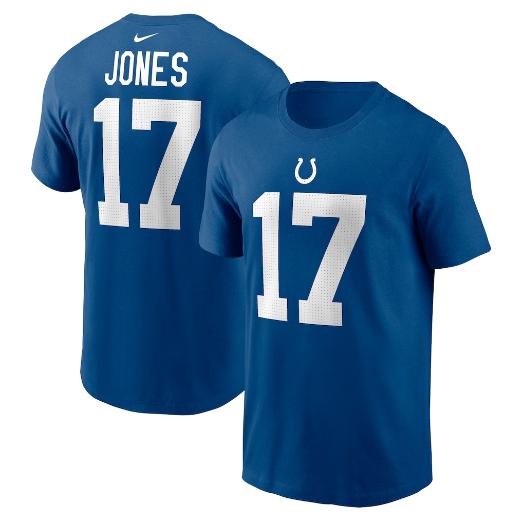Men's Indianapolis Colts Daniel Jones Nike Royal Name & Number T-Shirt