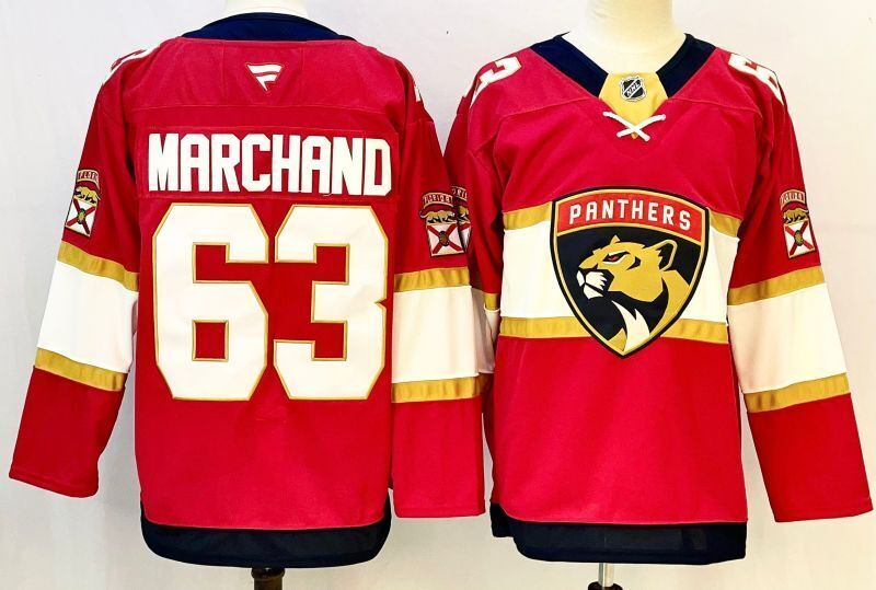 Men's Florida Panthers Brad Marchand #63  Red Home Breakaway Jersey