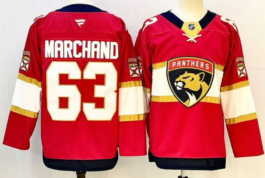 Men's Florida Panthers Brad Marchand #63  Red Home Breakaway Jersey