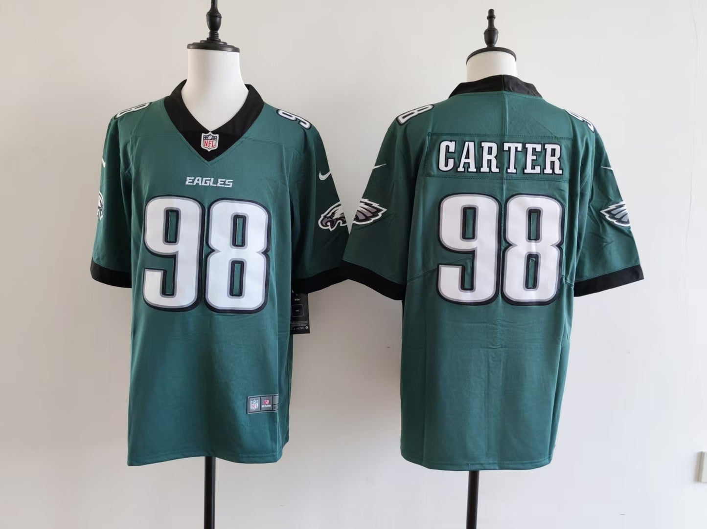 Men's Philadelphia Eagles Jalen Carter Nike Jersey-Midnight Green