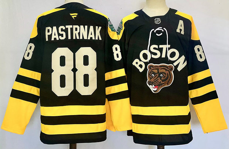 Men's Boston Bruins David Pastrnak #88  Black Player Game Jersey