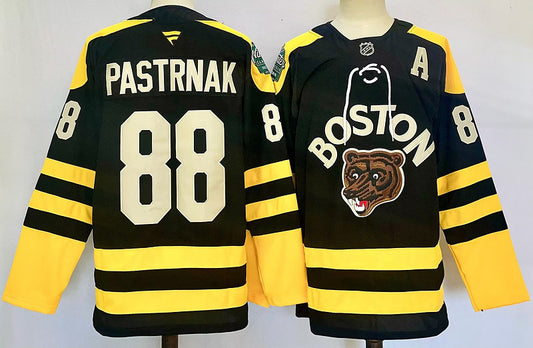 Men's Boston Bruins David Pastrnak #88  Black Player Game Jersey