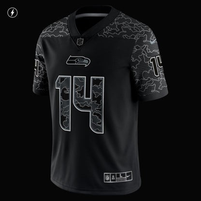 DK Metcalf Seattle Seahawks Nike RFLCTV Limited Jersey - Black