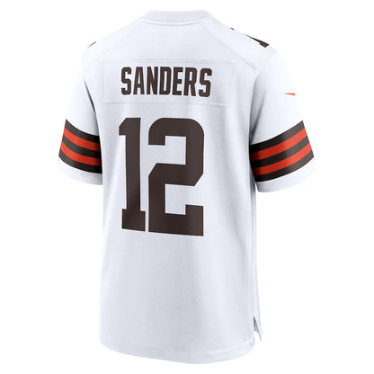 Men's Cleveland Browns Shedeur Sanders Nike White 2025 NFL Draft Game Jersey