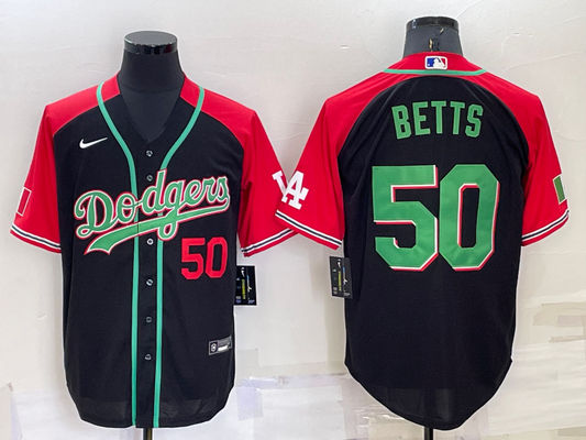 Men's Los Angeles Dodgers Mookie Betts #50 Black Alternate Game Jersey