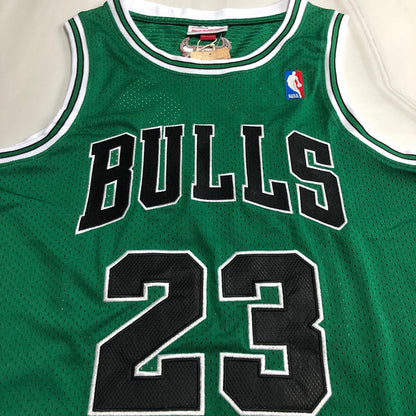 Michael Jordan Chicago Bulls Jersey 23 Green -Retro Dense Embroidery