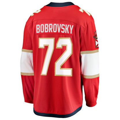 Men's Florida Panthers Sergei Bobrovsky Fanatics Red 2025 Stanley Cup Final Home Breakaway Player Jersey