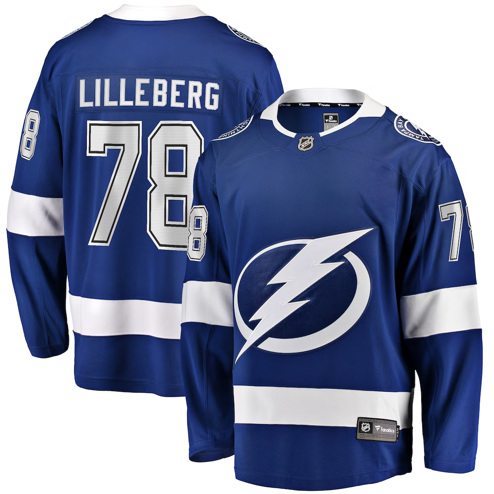 Men's Tampa Bay Lightning Emil Lilleberg #78 Blue Home Breakaway Player Jersey