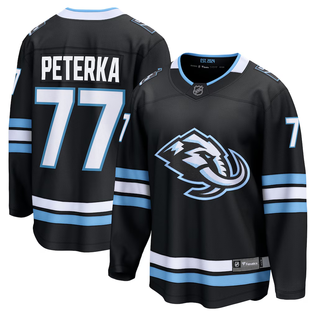 Men's Utah Mammoth JJ Peterka #77 Black Home Breakaway Player Jersey