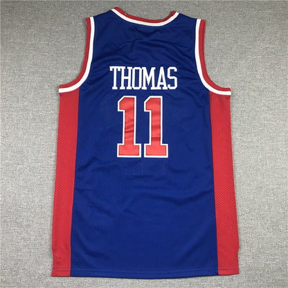 Detroit Pistons Isiah Thomas 1988-89 Blue Throwback — Embroidered