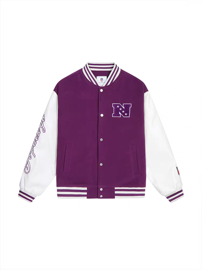 NFL Super Bowl NL N Zone Jacket American Retro Sports Embroidery Stitching Contrast Color Baseball Jacket