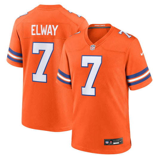 John Elway Denver Broncos Nike Mile High Collection 1977 Throwback Retired   Game Jersey - Orange
