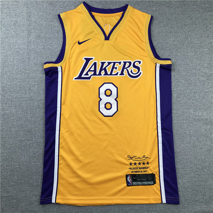 Los Angeles Lakers #8 Kobe Bryant Retired Yellow Jersey