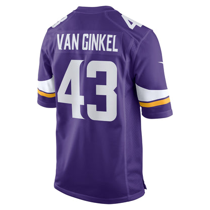 Andrew Van Ginkel Minnesota Vikings Nike Team Game Jersey -  Purple