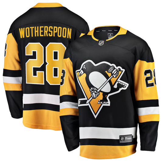 Men's Pittsburgh Penguins Parker Wotherspoon #28 Black Home Breakaway Jersey
