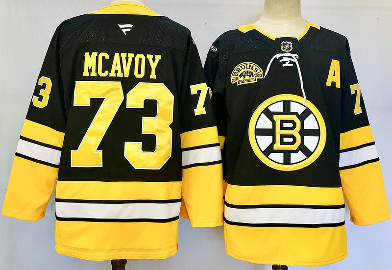 Men's Boston Bruins Charlie McAvoy #73  Black Player Game Jersey