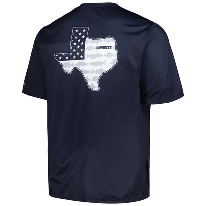 Men's Columbia Navy Dallas Cowboys Terminal Tackle Omni-Shade Texas T-Shirt