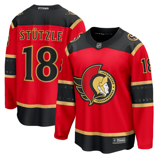 Men's Ottawa Senators Tim Stutzle #18 Red Alternate Breakaway Jersey