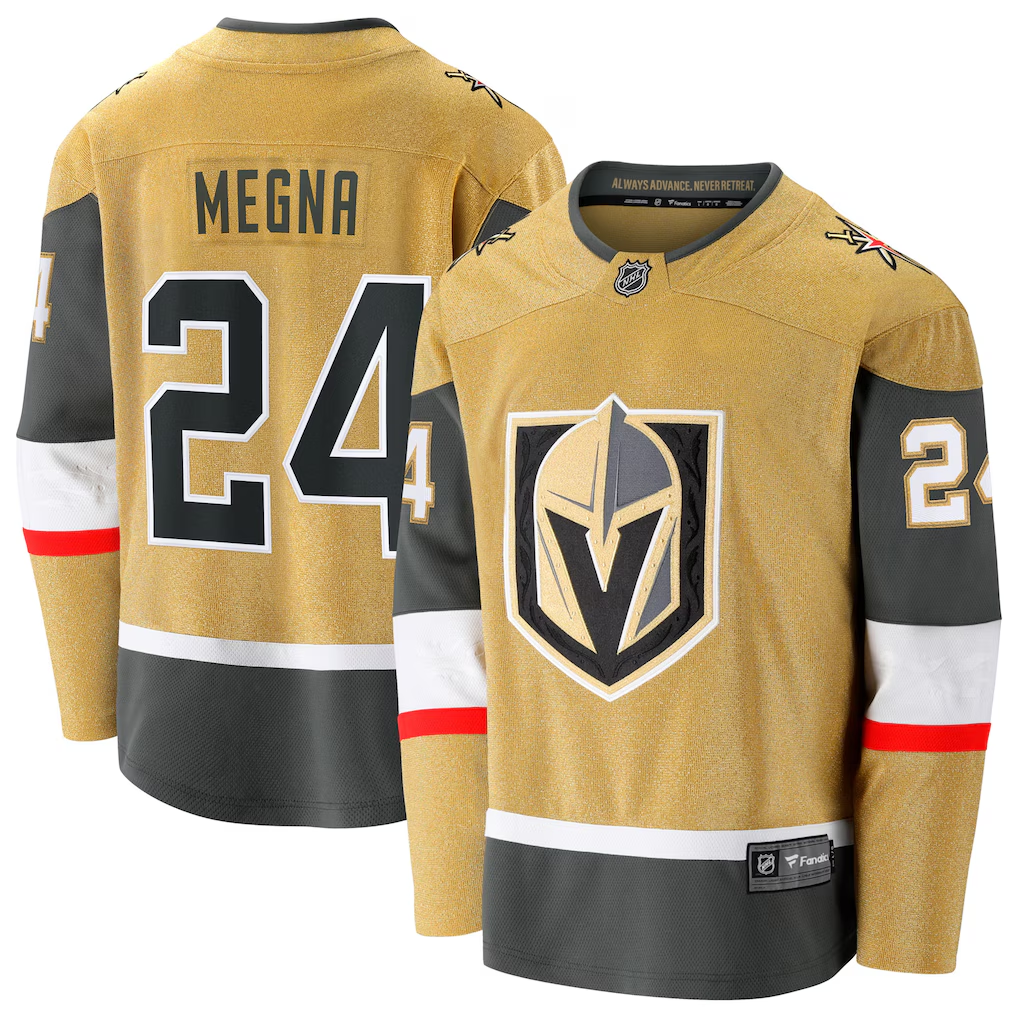 Men's Vegas Golden Knights Jaycob Megna #24 Gold Jersey