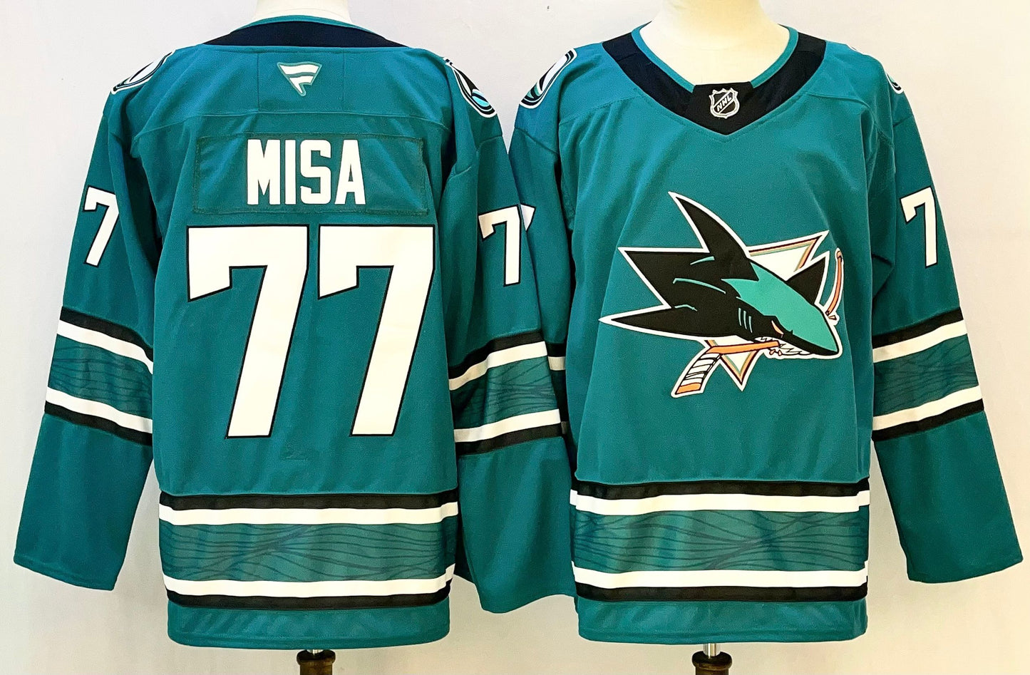 Men's San Jose Sharks Michael Misa #77 Teal Breakaway Jersey